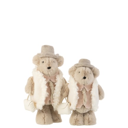 Orso con borsa a mano in beige 23x17x36 cm