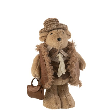 Orso con borsa a mano in marrone 23x17x36 cm