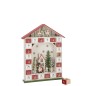 Calendrier de l'Avent maison avec led en bois blanc 31x7x40 cm