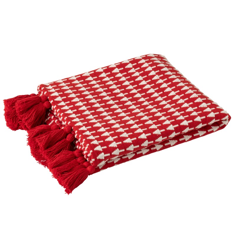 Coperta albero di Natale in cotone rosso 130x180 cm Coperta albero di Natale in cotone rosso 130x180 cm