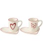 Mug avec soucoupe coeur en porcelaine blanche 16.5x16x10.2 cm Mug avec soucoupe coeur en porcelaine blanche 16.5x16x10.2 cm