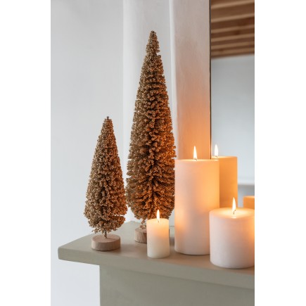 Sapin de Noël décoratif en plastique champagne 10x10x38 cm