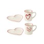 Mug avec soucoupe coeur en porcelaine blanche 16.5x16x10.2 cm Mug avec soucoupe coeur en porcelaine blanche 16.5x16x10.2 cm