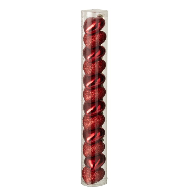 Boite de 12 coeur en plastique rouge D.4 cm Boite de 12 coeur en plastique rouge D.4 cm