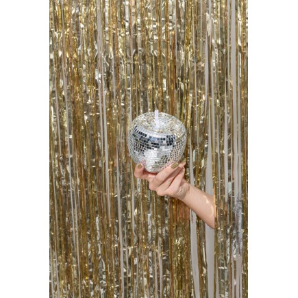 Pomme miroir en plastique argenté 7.8x7.8x9.5 cm