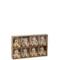 Boite de 8 suspensions ours en plastique doré 7x4x6 cm