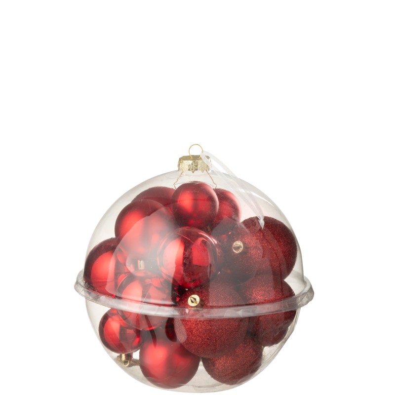 Boite de 24 boules de Noël en plastique rouge D.4 à 6 cm
Boite de 24 boules de Noël en plastique rouge D.4 à 6 cm