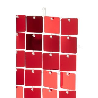Panneau carré en plastique rouge 30x30 cm
