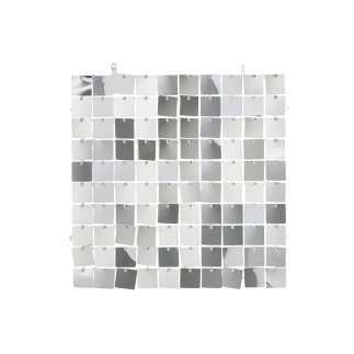 Panneau carré en plastique argenté 30x30 cm