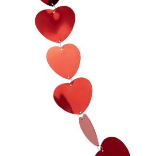 Ghirlanda di cuori in plastica rossa L.7 m