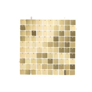 Pannello quadrato in plastica dorata 30x30 cm