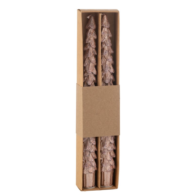 Caja de 2 velas de abeto en oro rosa 3H Caja de 2 velas de abeto en oro rosa 3H
