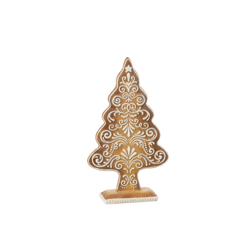 Árbol decorativo de pan de jengibre en poliresina marrón 16x6x26,5 cm