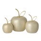 Set de 3 pommes décoratives en porcelaine doré D. 7 à 11.5 cm