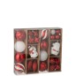 Boite de 28 décorations de Noël en plastique rouge 26x6x24 cm Boite de 28 décorations de Noël en plastique rouge 26x6x24 cm