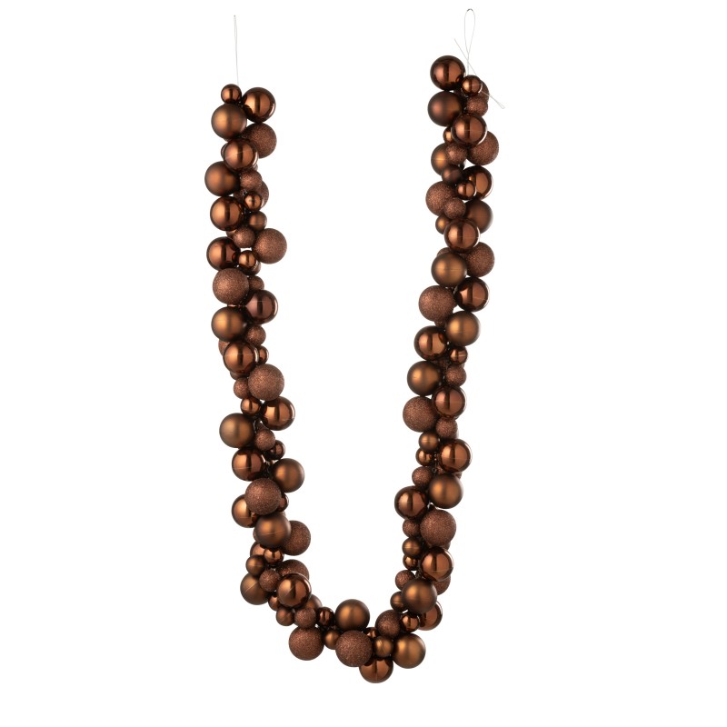 Guirlande de boules de Noël en plastique marron 160x10x10 cm Guirlande de boules de Noël en plastique marron 160x10x10 cm