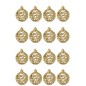 Boite de 16 boules de Noël baroque en plastique doré D.6 cm Boite de 16 boules de Noël baroque en plastique doré D.6 cm