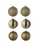 Boite de 6 boules de Noël en plastique marron D.8 cm