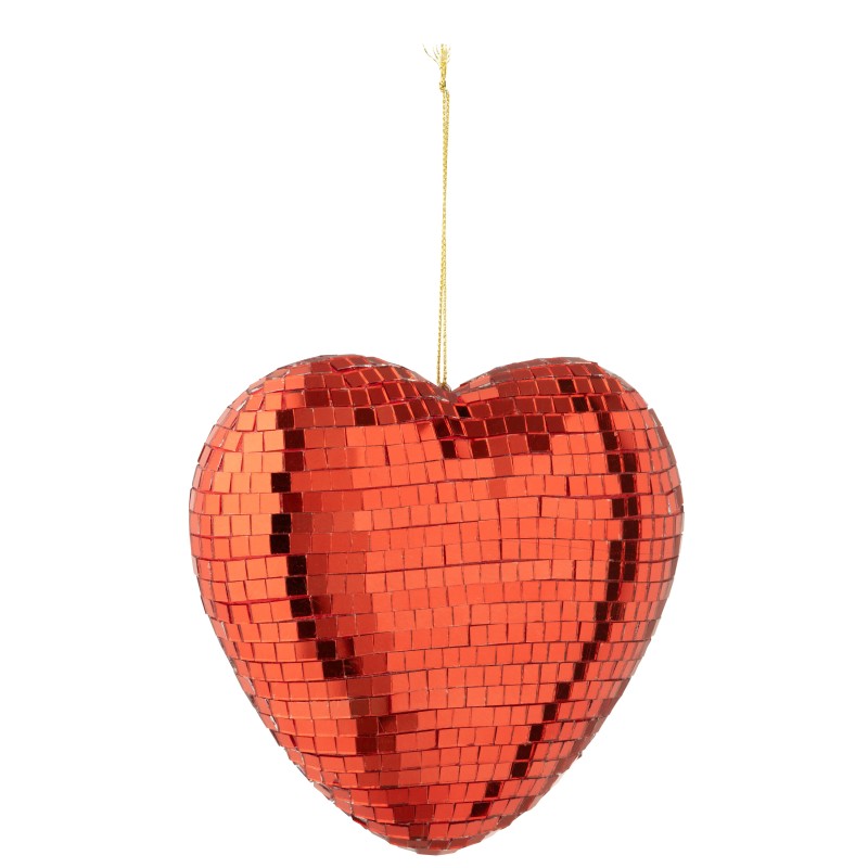 Cuore rosso sfaccettato pendente 13,7x4,7x12,5 cm Cuore rosso sfaccettato pendente 13,7x4,7x12,5 cm