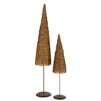 Árbol decorativo en metal dorado 15x15x85 cm