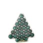 Caja de 24 adornos navideños de plástico verde D.4 cm