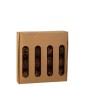 Boite de 16 boules de Noël baroque en plastique marron D.6 cm