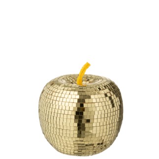 Mela decorativa con sfaccettatura dorata 11,5x11,5x12,3 cm