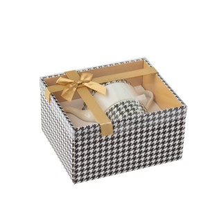 Teiera in porcellana bianca a pied de poule 17,5x15,1x16 cm
