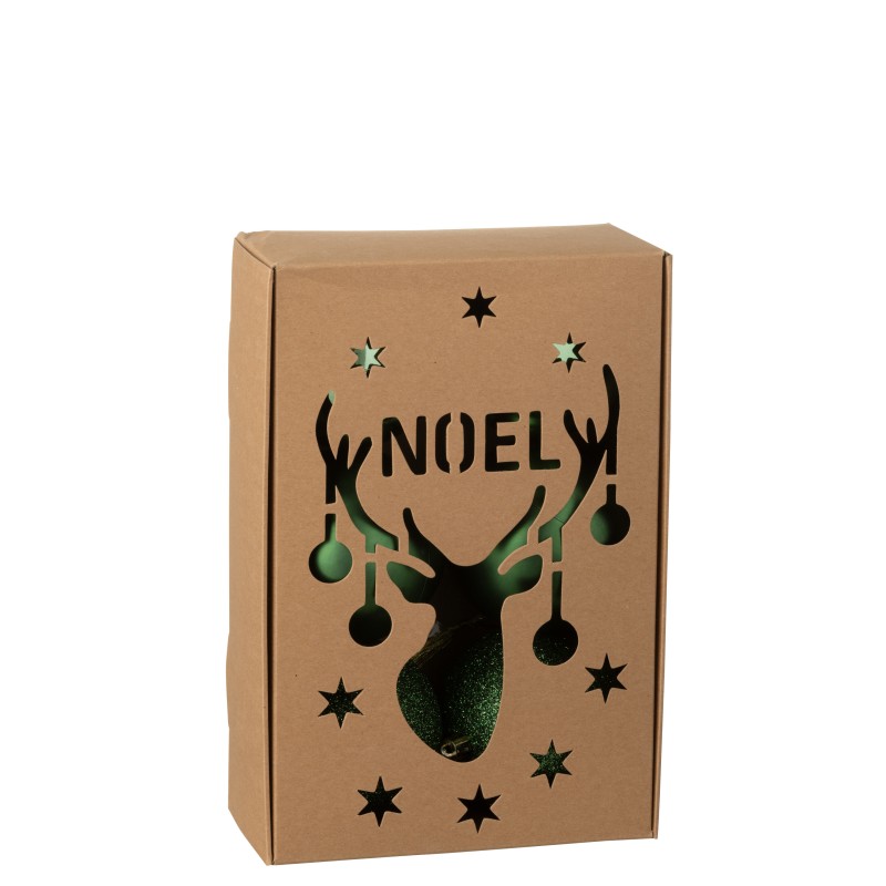 Boite de 6 boules de Noël en plastique vert D.8 cm Boite de 6 boules de Noël en plastique vert D.8 cm