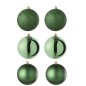 Scatola di 6 baubles in plastica verde D.8 cm Scatola di 6 baubles in plastica verde D.8 cm