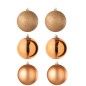 Boite de 6 boules de Noël en plastique doré D.8 cm Boite de 6 boules de Noël en plastique doré D.8 cm