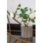 Vaso di fiori rotonda in ceramica nera 10,2x10,2x10 cm Vaso di fiori rotonda in ceramica nera 10,2x10,2x10 cm