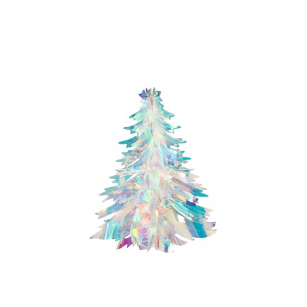 Sapin de Noël à suspendre en platique irisé 29x29x33 cm