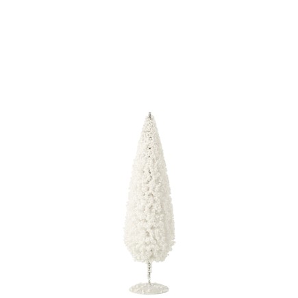 Sapin de Noël en plastique blanc 10x10x32 cm