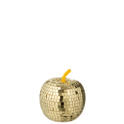 Pomme décorative à facette doré 7.8x7.8x9.5 cm