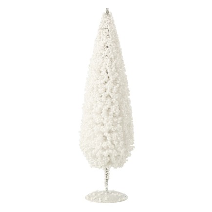 Sapin de Noël en plastique blanc 10x10x32 cm