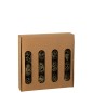 Caja de 16 adornos navideños barrocos de plástico marrón D.6 cm Caja de 16 adornos navideños barrocos de plástico marrón D.6 cm