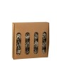 Caja de 16 chucherías barrocas de plástico color champán D.6 cm Caja de 16 chucherías barrocas de plástico color champán D.6 cm
