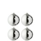 Boite de 4 boules de Noël en plastique argenté D.15 cm
