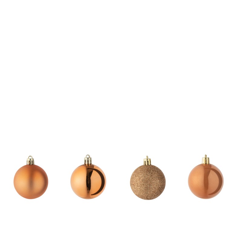 Boite de 40 boules de Noël en plastique orange D.5 cm Boite de 40 boules de Noël en plastique orange D.5 cm