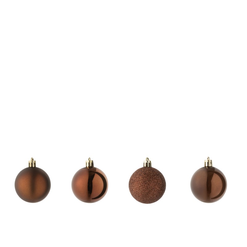 Boite de 40 boules de Noël en plastique marron D.5 cm Boite de 40 boules de Noël en plastique marron D.5 cm
