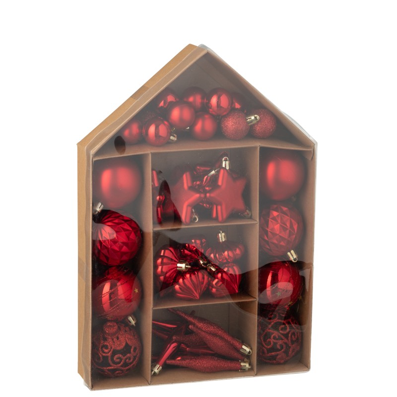 Confezione da 50 luci di Natale in plastica rossa 24x6x34 cm Confezione da 50 luci di Natale in plastica rossa 24x6x34 cm