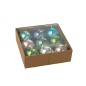Caja de 9 adornos navideños de plástico multicolor D.10 cm Caja de 9 adornos navideños de plástico multicolor D.10 cm