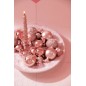 Boite de 6 boules de Noël en plastique rose D.8 cm Boite de 6 boules de Noël en plastique rose D.8 cm