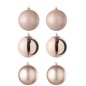 Boite de 6 boules de Noël en plastique rose D.8 cm Boite de 6 boules de Noël en plastique rose D.8 cm