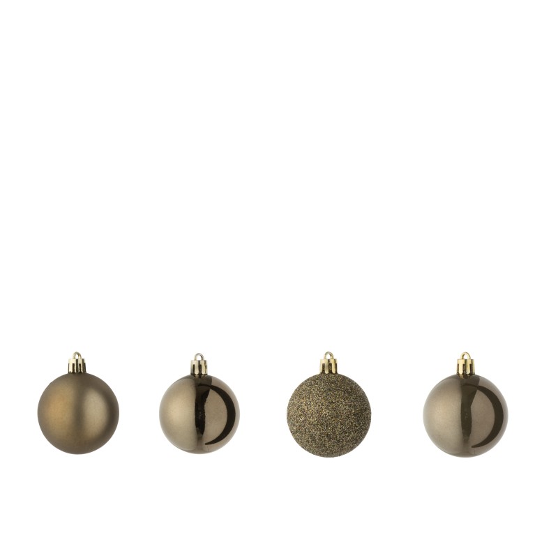 Scatola di 40 ornamenti natalizi in plastica marrone D.5 cm Scatola di 40 ornamenti natalizi in plastica marrone D.5 cm