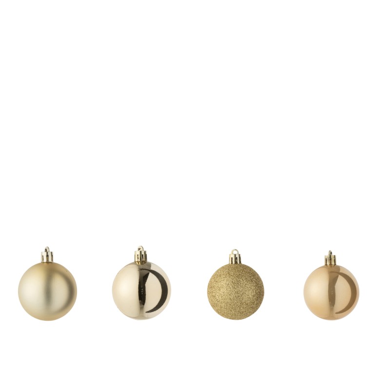 Caja de 40 adornos navideños de plástico dorado D.5 cm Caja de 40 adornos navideños de plástico dorado D.5 cm