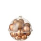 Boite de 24 boules de Noël en plastique orange D.4 à 6 cm Boite de 24 boules de Noël en plastique orange D.4 à 6 cm