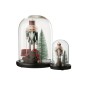 Cloche décoration Noël socle noir en verre 23x23x29 cm Cloche décoration Noël socle noir en verre 23x23x29 cm