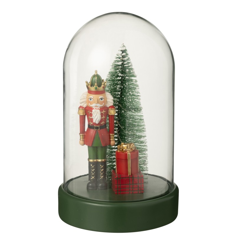 Cloche décoration Noël avec led en verre vert 15.5x17.5x28.5 cm Cloche décoration Noël avec led en verre vert 15.5x17.5x28.5 cm